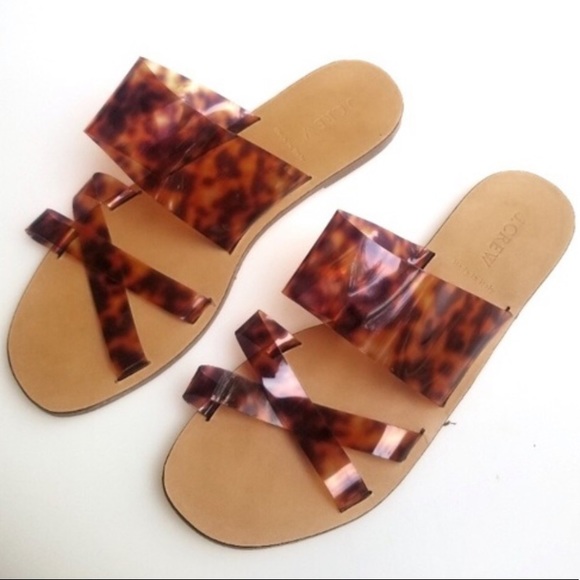 J. Crew Bali Tortoise Slides Sandals Size 8 - Picture 3 of 10